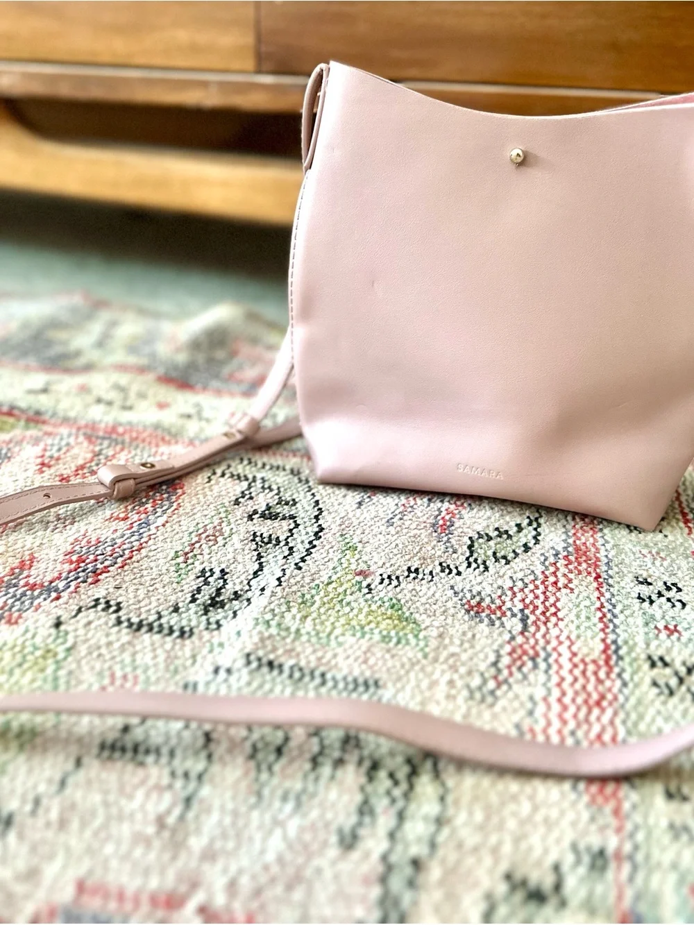 Pink Samara Crossbody Bucket Bag